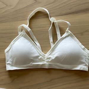 Inibud White Sports Bra for Women Backless Halter Strappy Seamless Size small